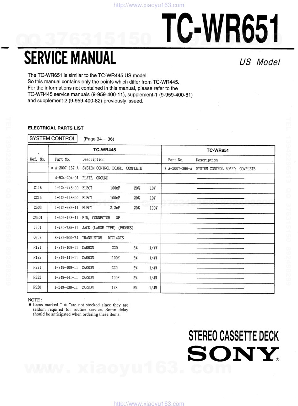 索尼SONY TC-WR651电路图.pdf_第1页