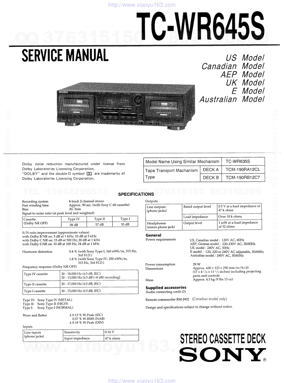 索尼SONY TC-WR645S电路图.pdf_第1页