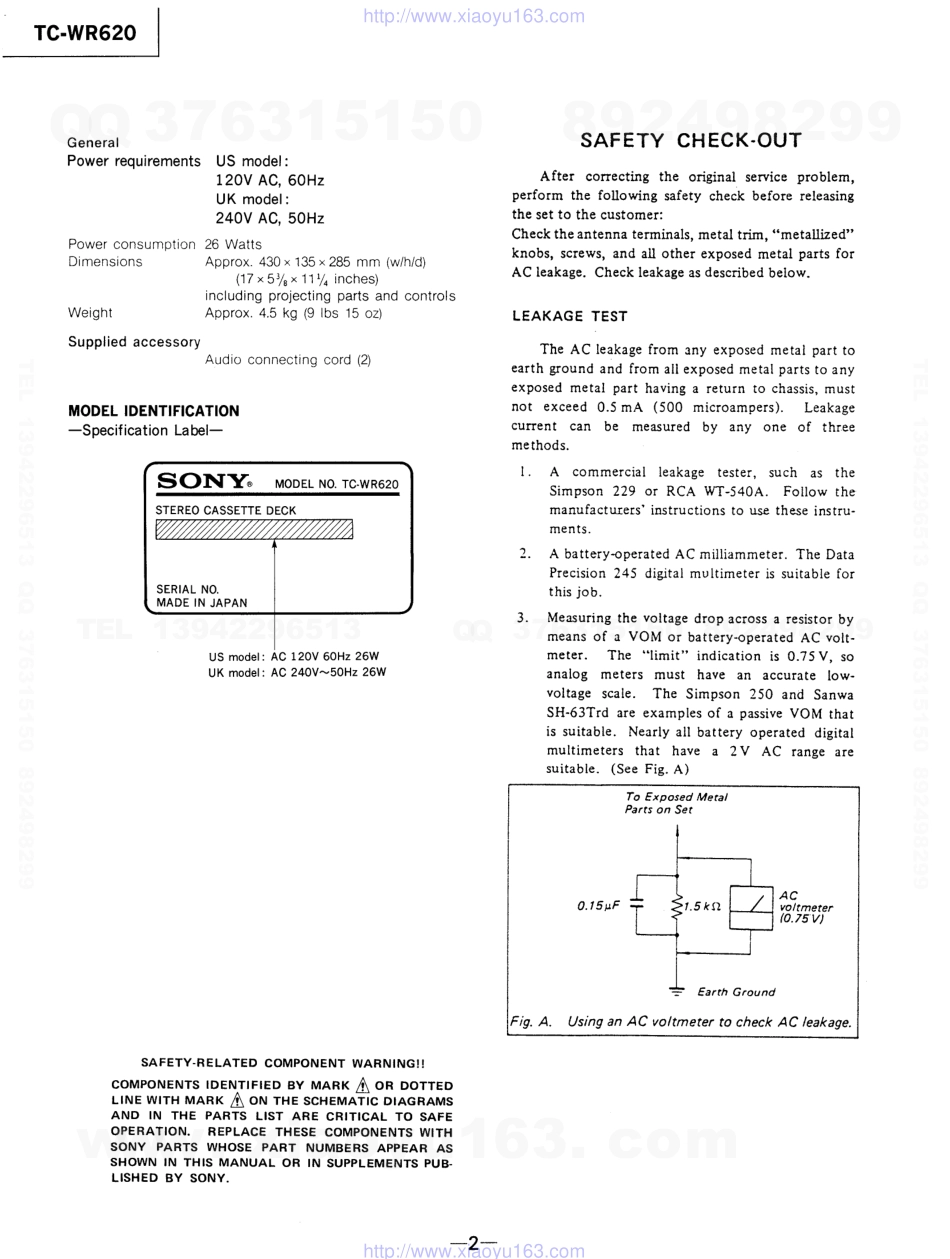 索尼SONY TC-WR620电路图.pdf_第2页