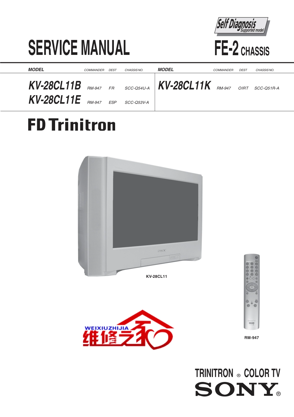 索尼KV-28CL11E彩电维修手册和原理图.pdf_第1页