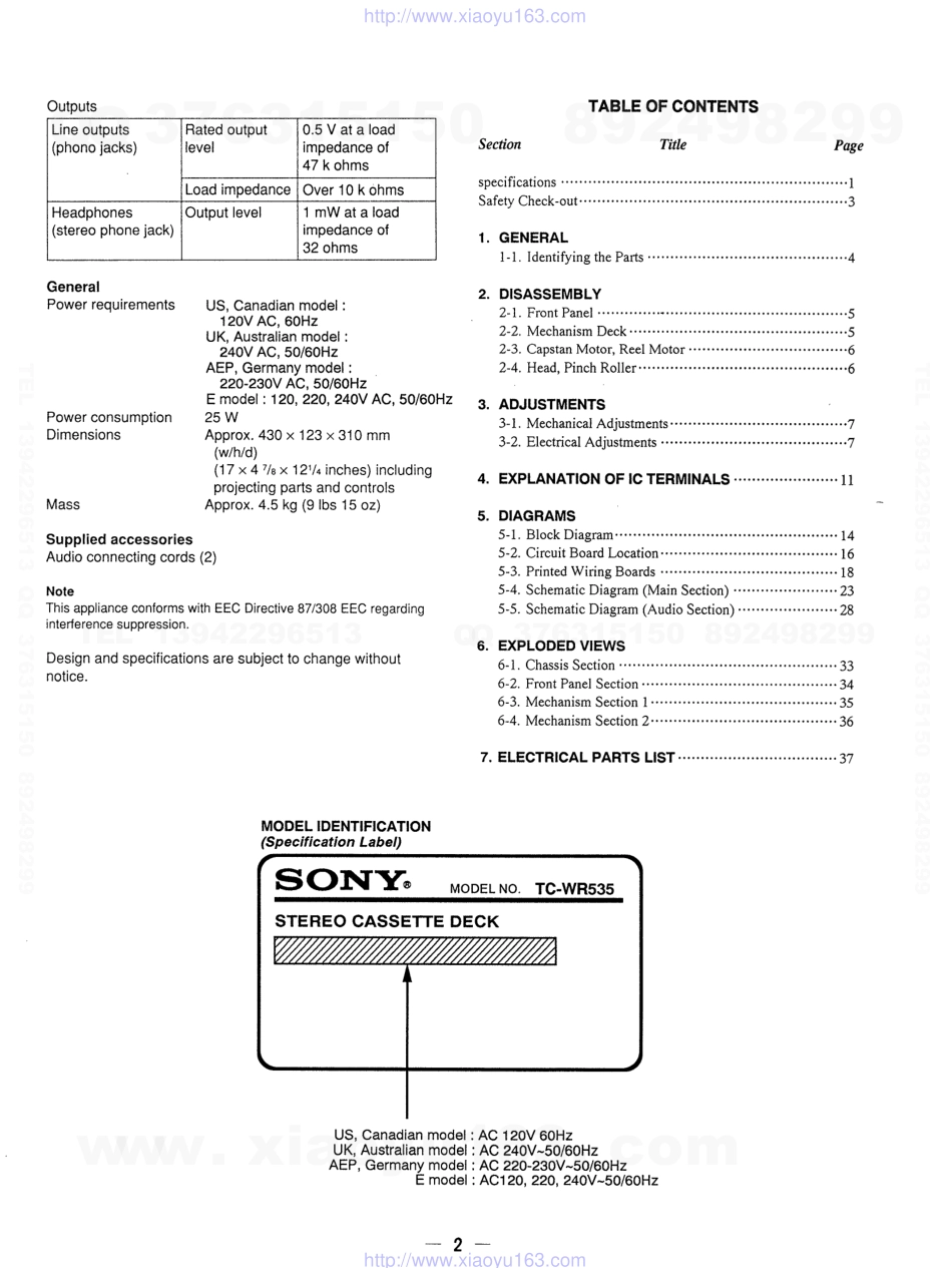 索尼SONY TC-WR535电路图.pdf_第2页