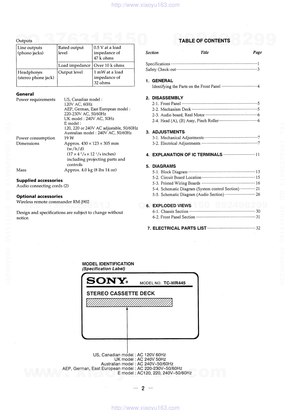 索尼SONY TC-WR445电路图.pdf_第2页