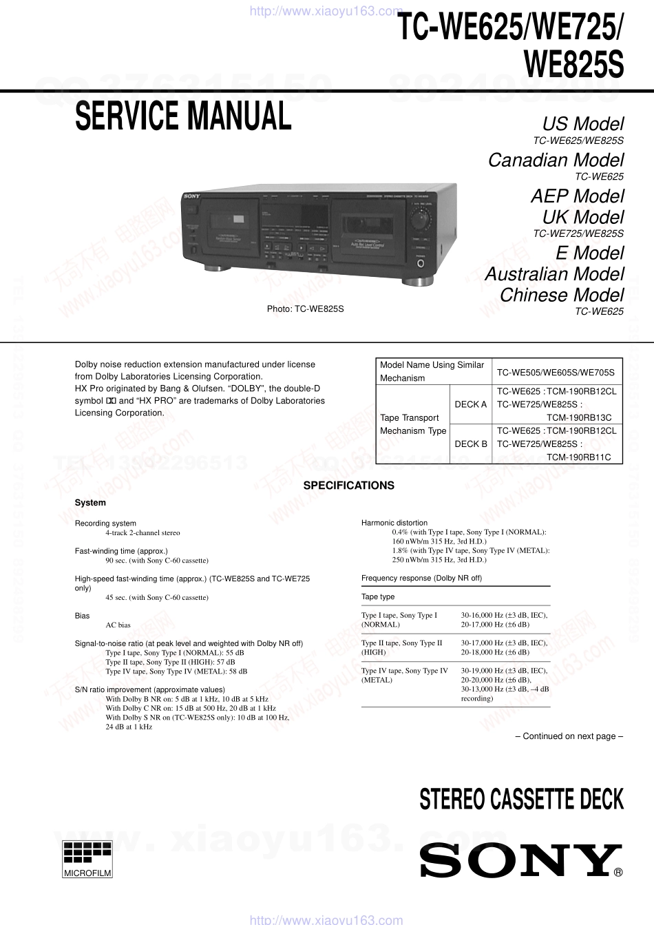 索尼SONY TC-WE825S电路图.pdf_第1页