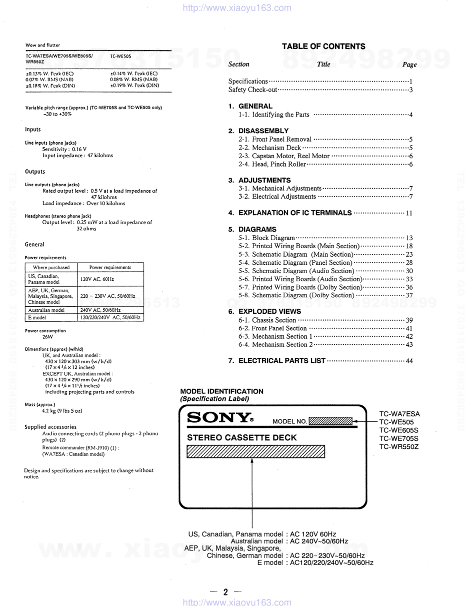 索尼SONY TC-WE605S电路图.pdf_第2页