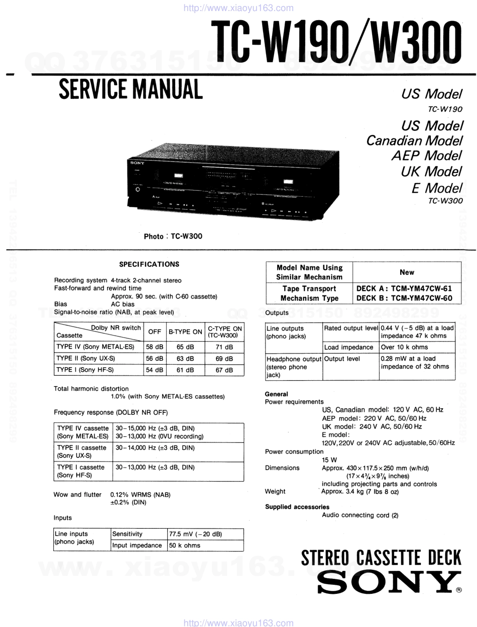 索尼SONY TC-W300电路图.pdf_第1页