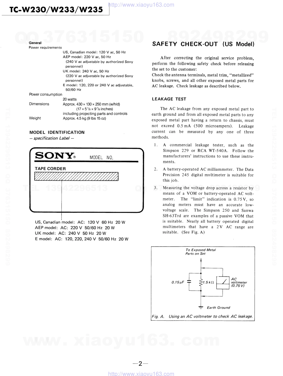 索尼SONY TC-W235电路图.pdf_第2页