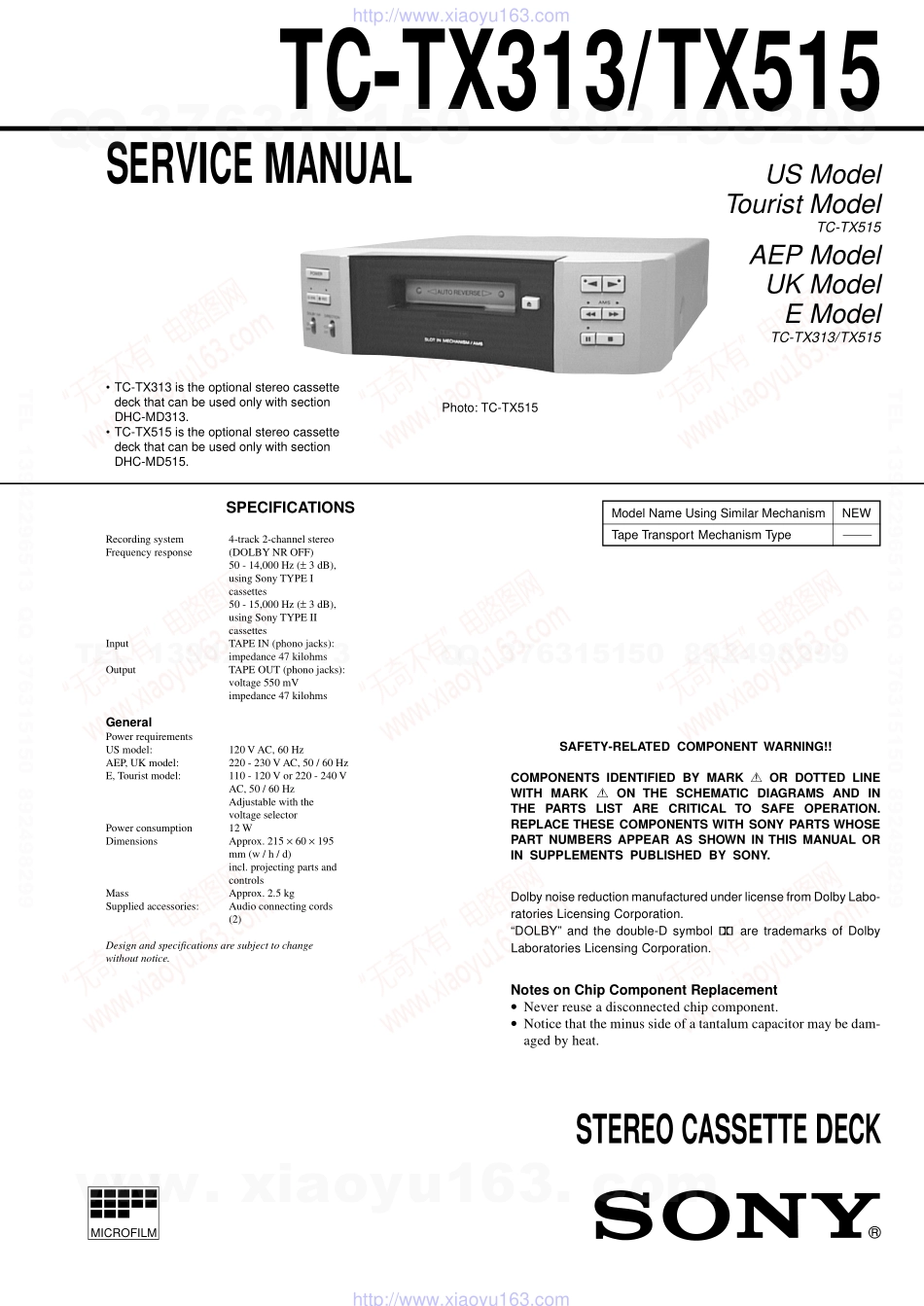 索尼SONY TC-TX515电路图.pdf_第1页