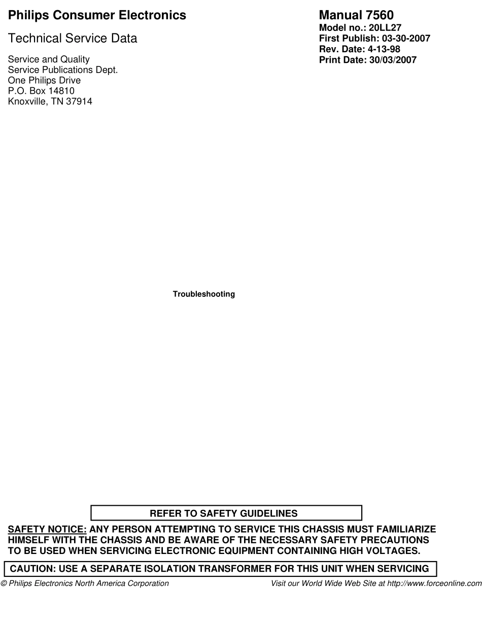 飞利浦20LL27彩电维修手册_飞利浦20LL27电视机图纸.pdf_第2页