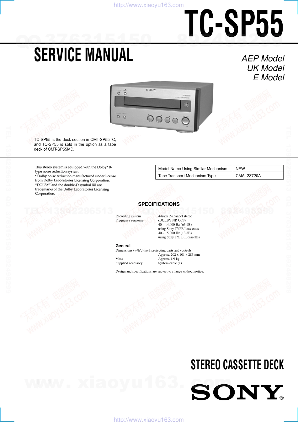 索尼SONY TC-SP55电路图.pdf_第1页