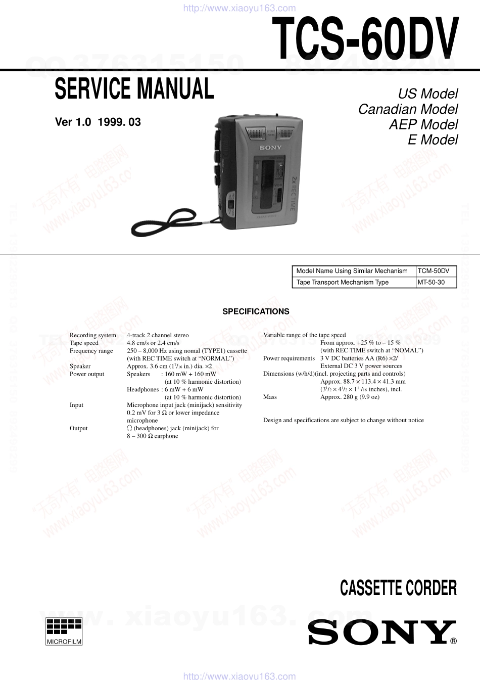 索尼SONY TCS-60DV电路图.pdf_第1页