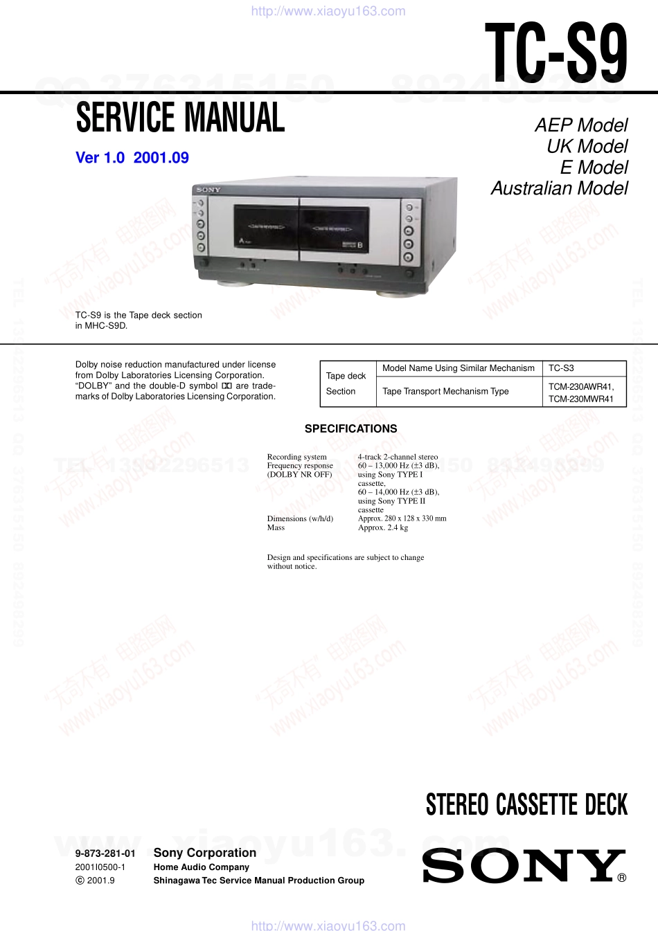 索尼SONY TC-S9电路图.pdf_第1页