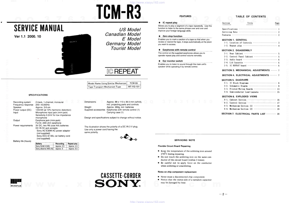 索尼SONY TCM-R3电路图.pdf_第1页