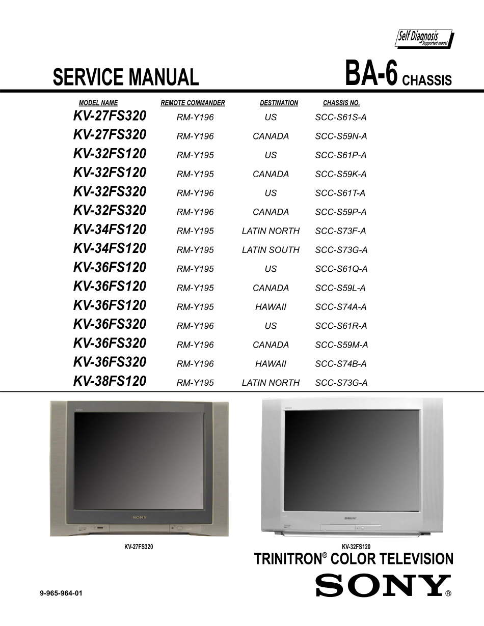 索尼KV-27FS320彩电维修手册和原理图_索尼KV-38FS120.pdf_第2页