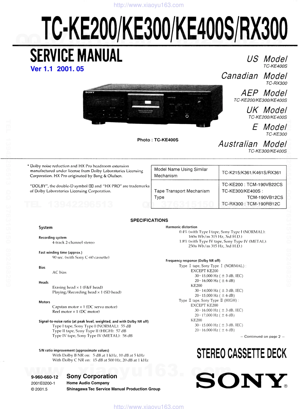 索尼SONY TC-KE400S电路图.pdf_第1页