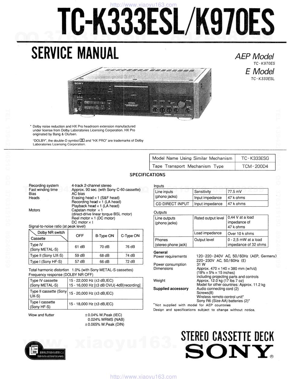 索尼SONY TC-K970ES电路图.pdf_第1页