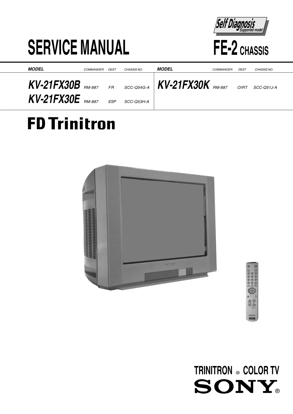 索尼KV-21FX30E彩电维修手册和原理图_索尼KV-21FX30B.pdf_第1页