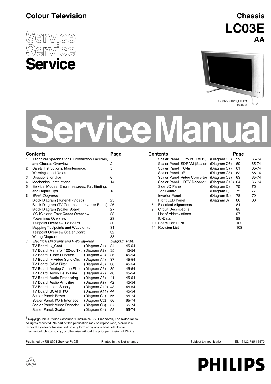 飞利浦 LC03E-AA图纸_LC03E-AA.pdf_第1页