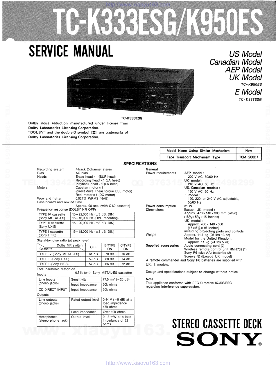 索尼SONY TC-K950ES电路图.pdf_第1页