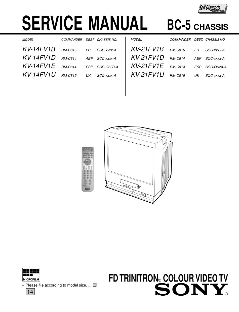 索尼KV-21FV1D彩电维修手册和原理图_索尼KV-21FV1D.pdf_第1页