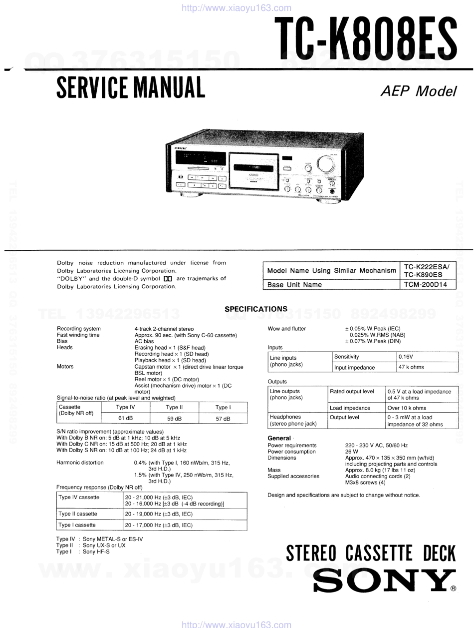 索尼SONY TC-K808ES电路图.pdf_第1页