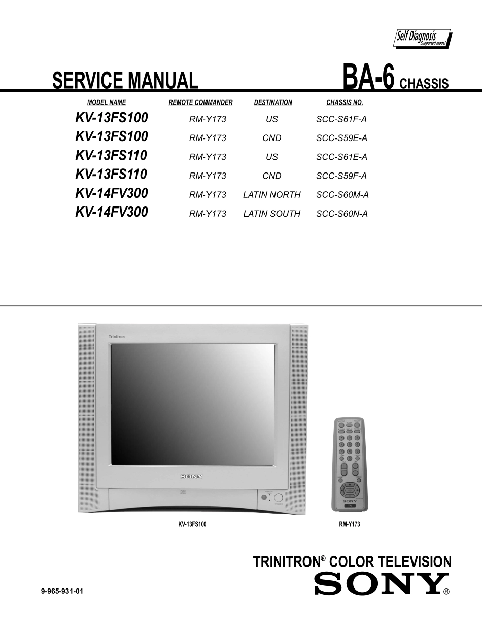 索尼KV-14FS300彩电维修手册和原理图_索尼KV-14FS300.pdf_第2页