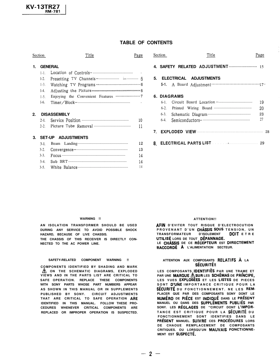索尼KV-13TR27彩电原理图_索尼KV-13TR27.pdf_第2页