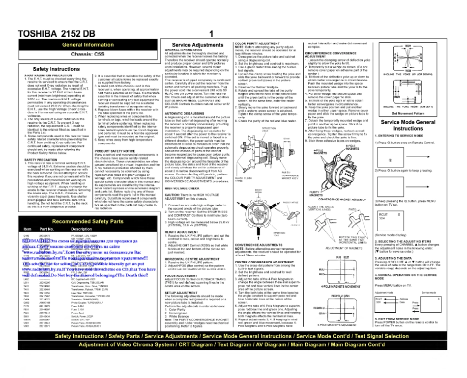 东芝T2152DB彩电原理图_东芝T2152DB电视机图纸.pdf_第1页