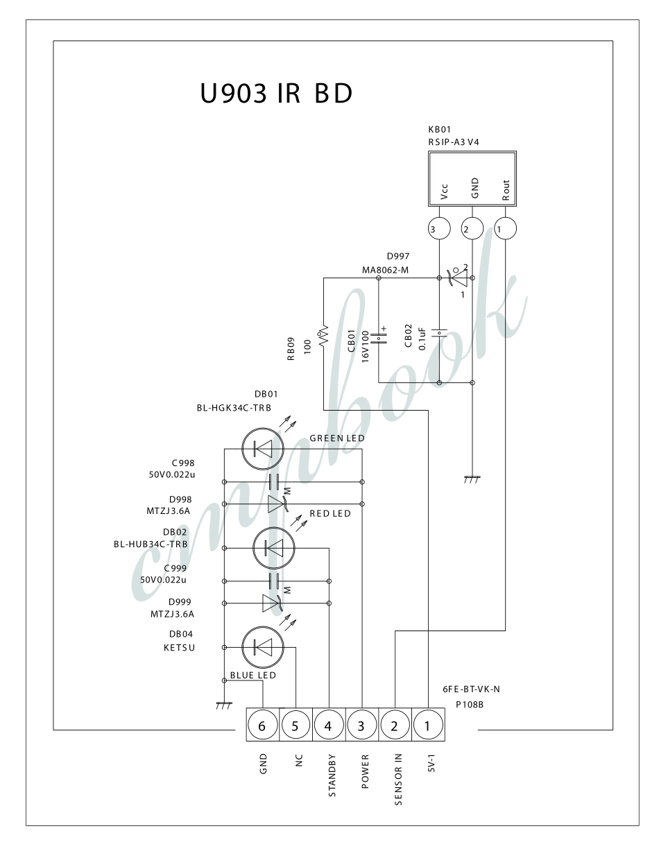 东芝JL7系列液晶电视原理图_（七）LED指示与遥控接收电路.pdf_第1页