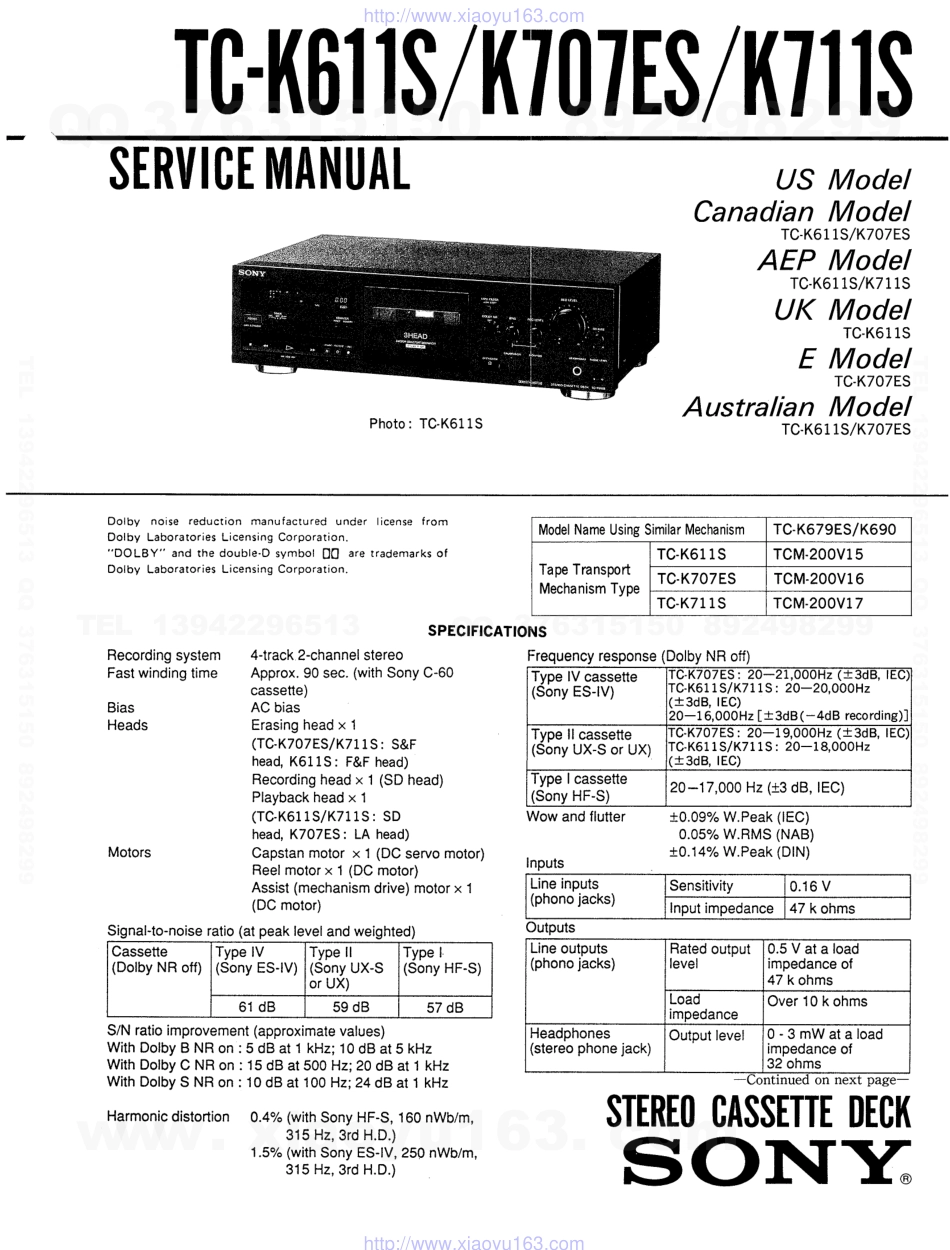 索尼SONY TC-K711S电路图.pdf_第1页