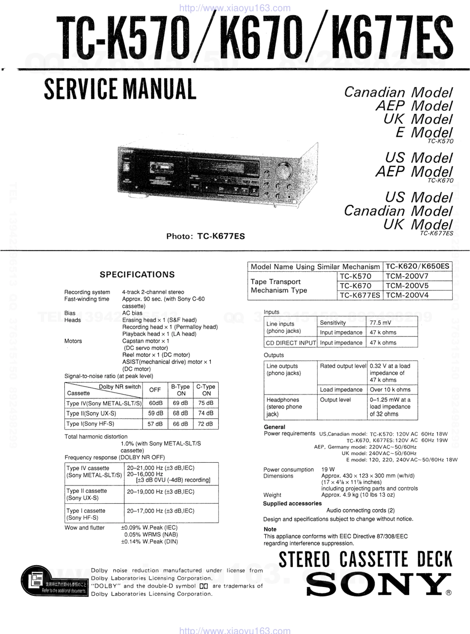 索尼SONY TC-K670电路图.pdf_第1页