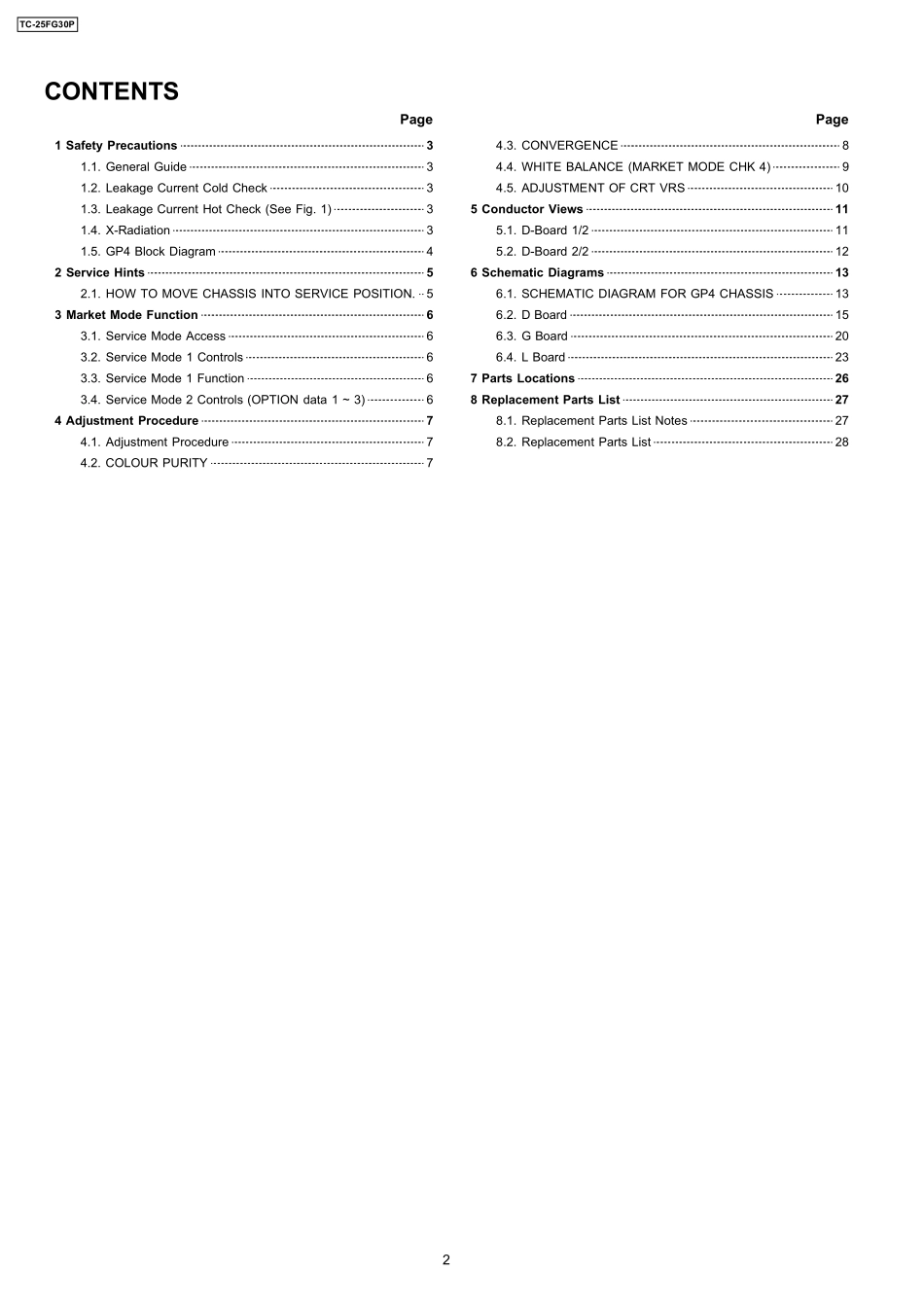 松下TC-25FG30P液晶电视（GP4机芯）维修手册_松下TC-25FG30P.pdf_第2页