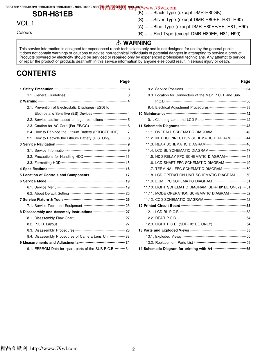 松下SDR-H81EE数码DV摄像机维修手册_panasonic_SDR-H81EE.pdf_第2页