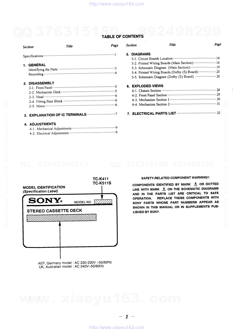 索尼SONY TC-K511S电路图.pdf_第2页