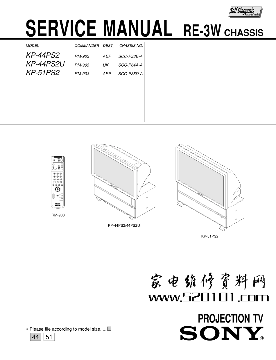 索尼KP-44PS2背投电视维修手册.pdf_第1页