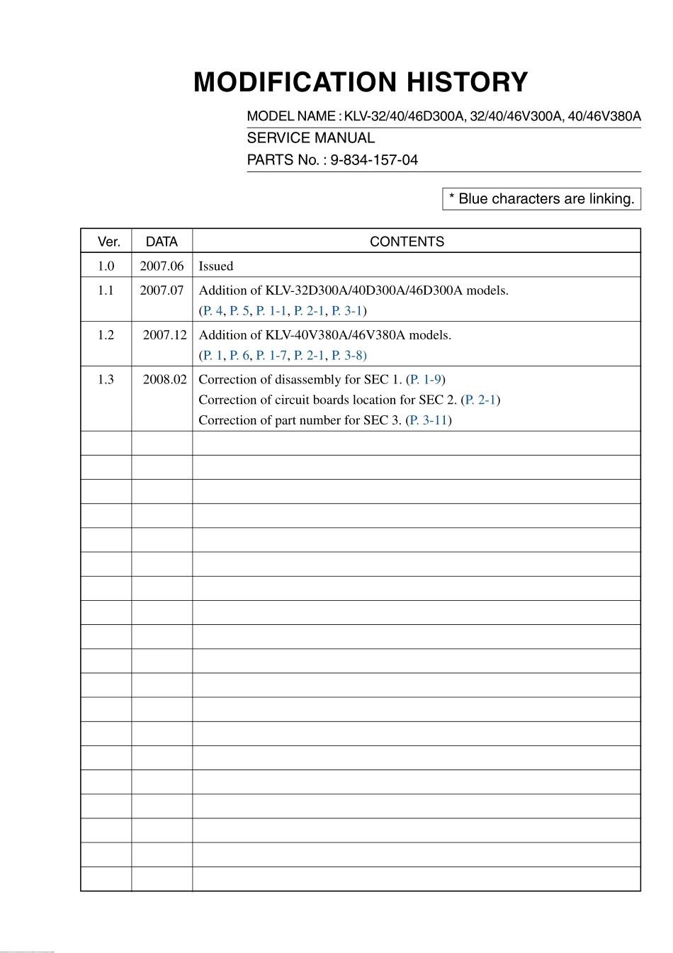 索尼KLV-46V380A液晶电视维修手册_KLV-32D300A.pdf_第1页