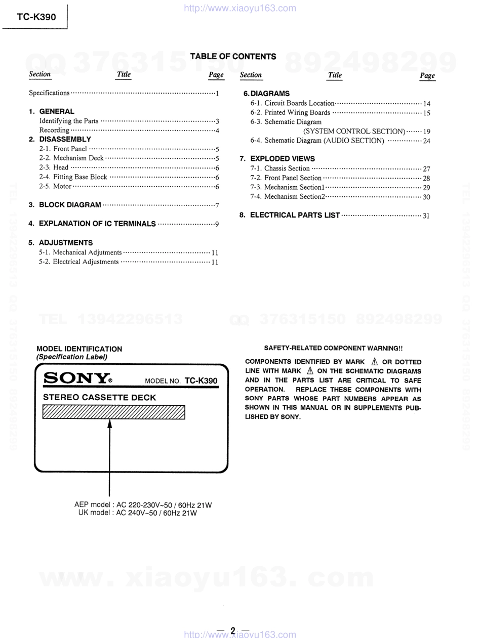 索尼SONY TC-K390电路图.pdf_第2页