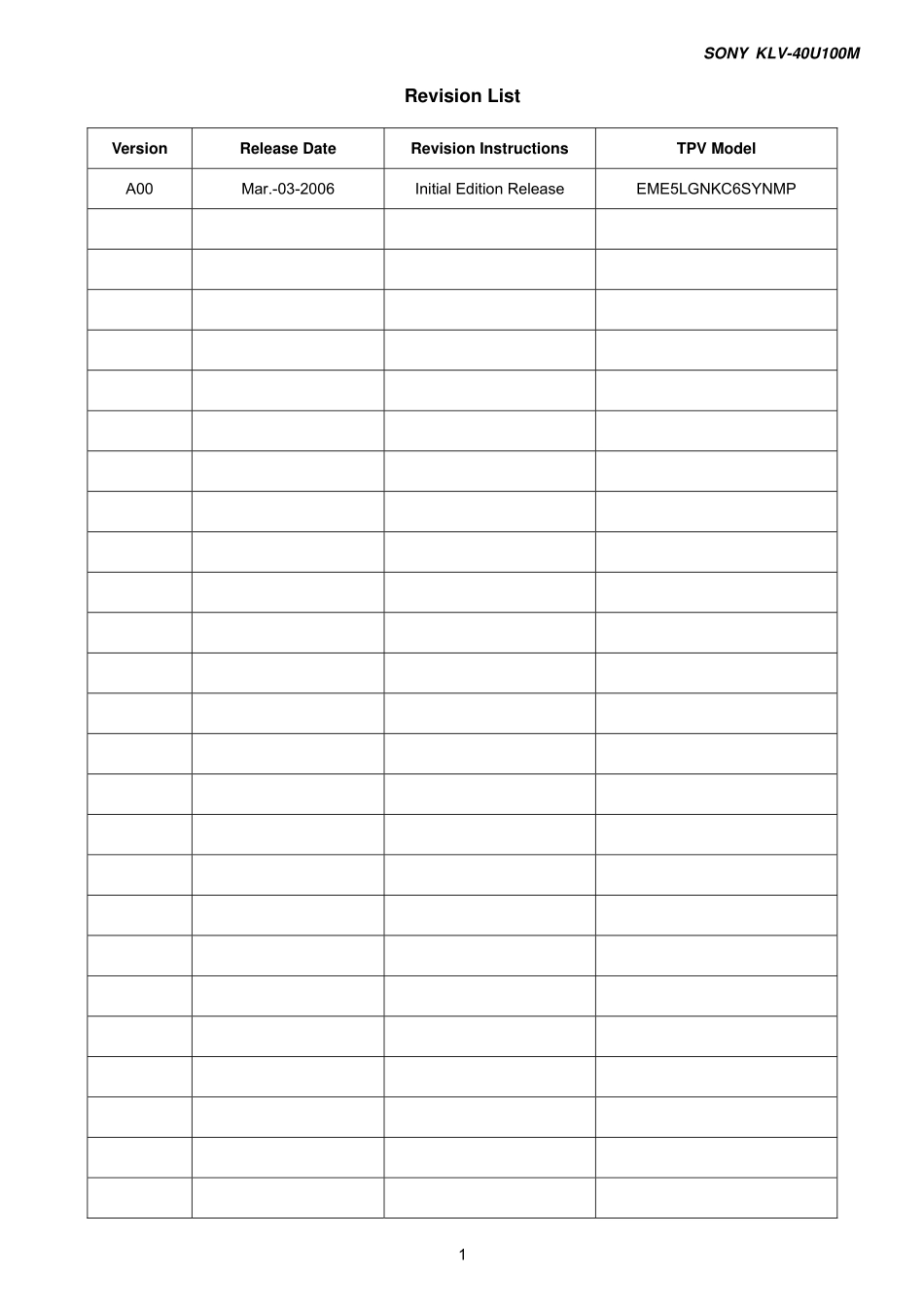 索尼KLV-40U100M液晶HDTV电视维修手册和原理图_索尼KLV-40U100M.pdf_第2页