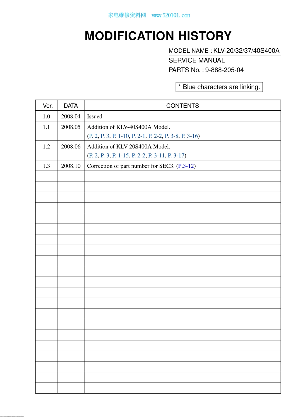 索尼KLV-40S400A液晶电视维修手册.pdf_第1页