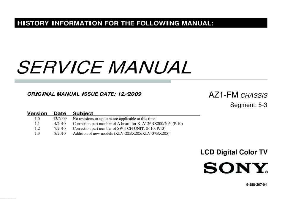 索尼KLV-32BX205液晶电视维修手册.pdf_第1页