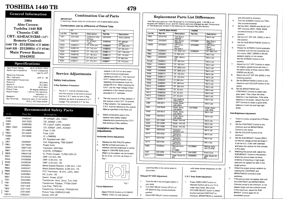 东芝1440TB彩电原理图_东芝1440TB.pdf_第1页