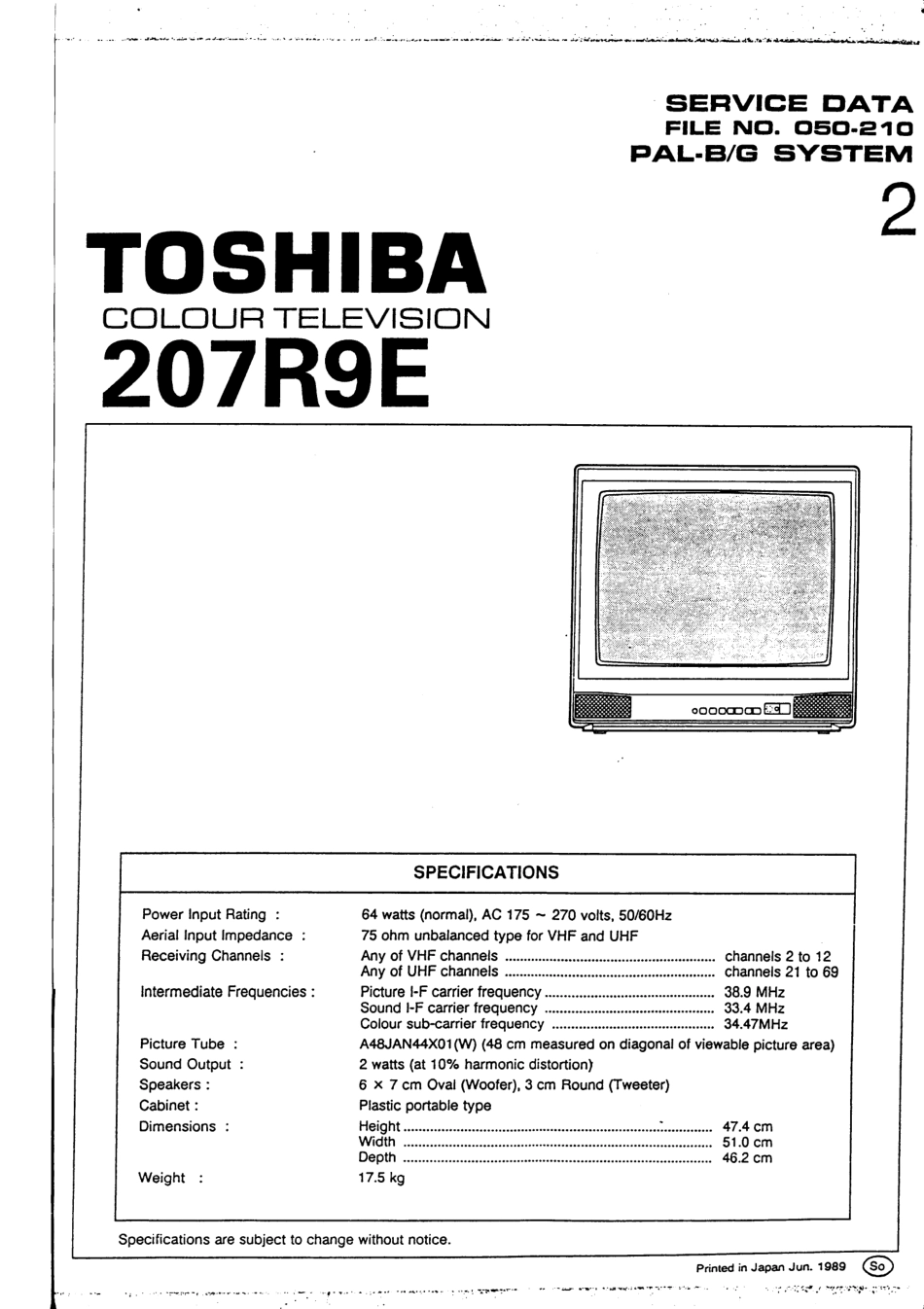 东芝207E9E彩电原理图_东芝207E9E.pdf_第1页