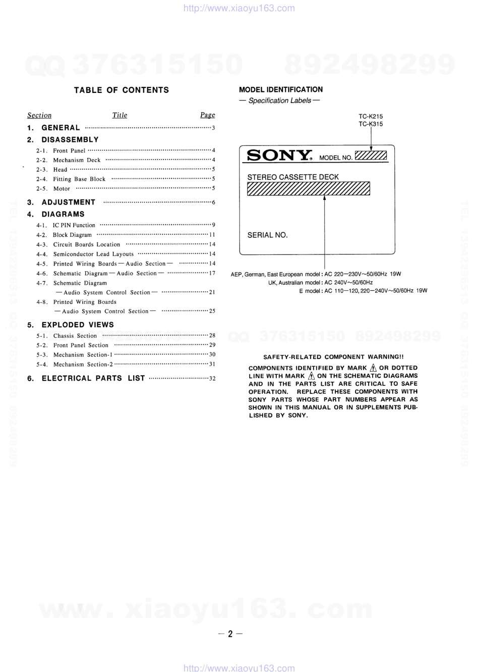 索尼SONY TC-K315电路图.pdf_第2页