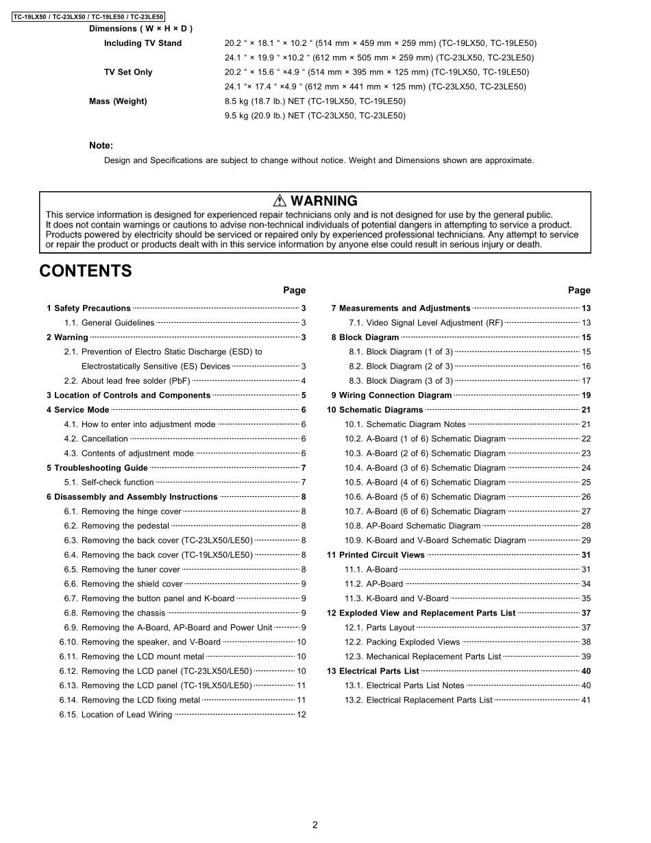 松下LH44机芯液晶电视维修手册_松下LH44机芯液晶电视机图纸.pdf_第2页