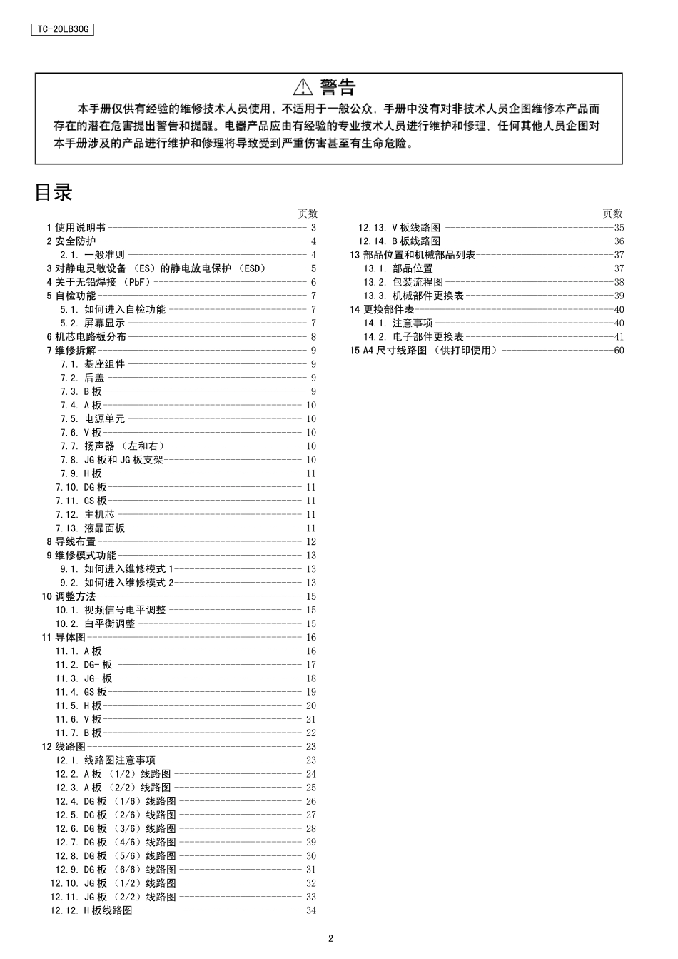 松下LH33机芯(TC-20LB30G)液晶维修手册_松下LH33机芯.pdf_第2页