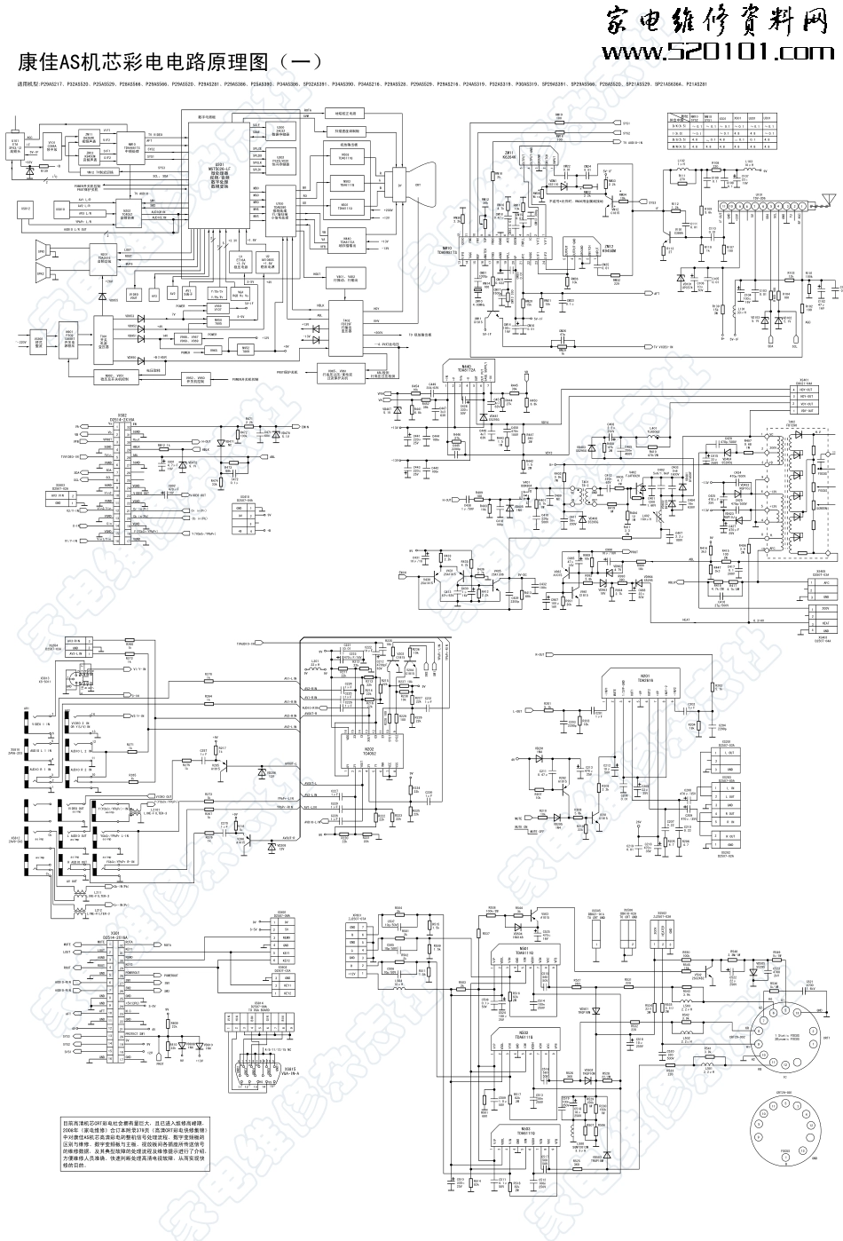 康佳P34AS390彩电原理图_康佳SP32AS391 P34AS390电视机图纸.pdf_第1页