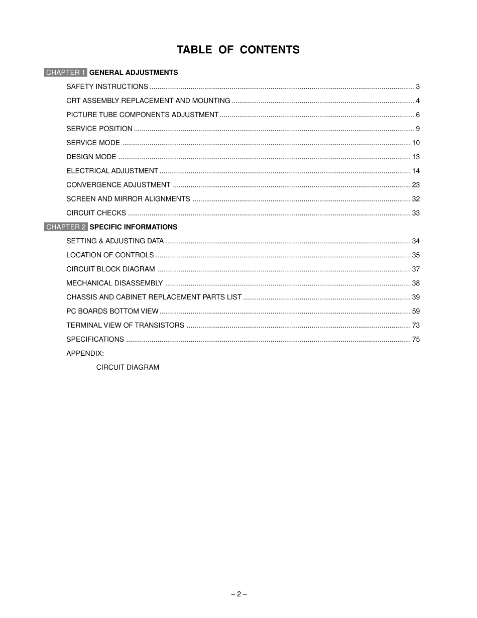 东芝40PW03B背投电视原理图_东芝40PW03B背投电视机图纸.pdf_第2页