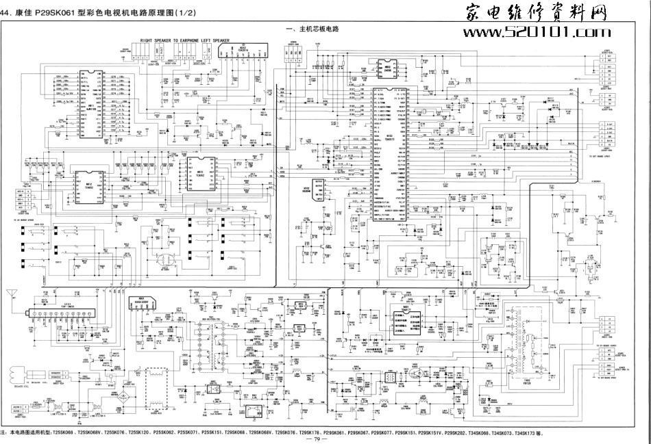 康佳P29SK151彩电原理图（含原厂数据）_康佳P29SK151图纸.pdf_第1页