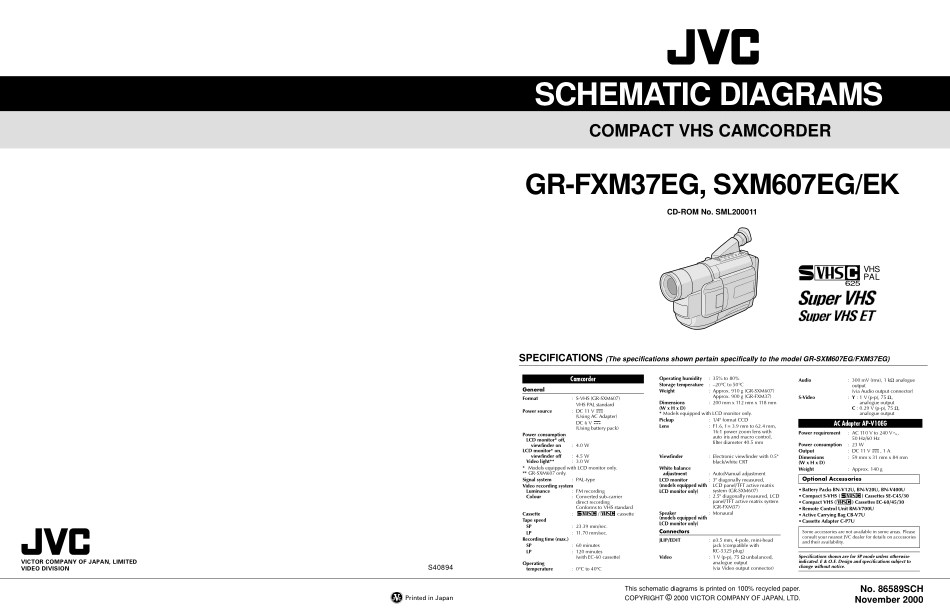 胜利JVC GR-FXM37EG手提摄录机维修手册_JVCGR-FXM37EG, SXM607EGEKpart2.pdf_第1页