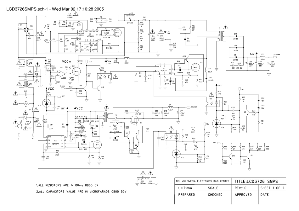 TCL LCD-40A71液晶电视电源板电路图.pdf_第1页