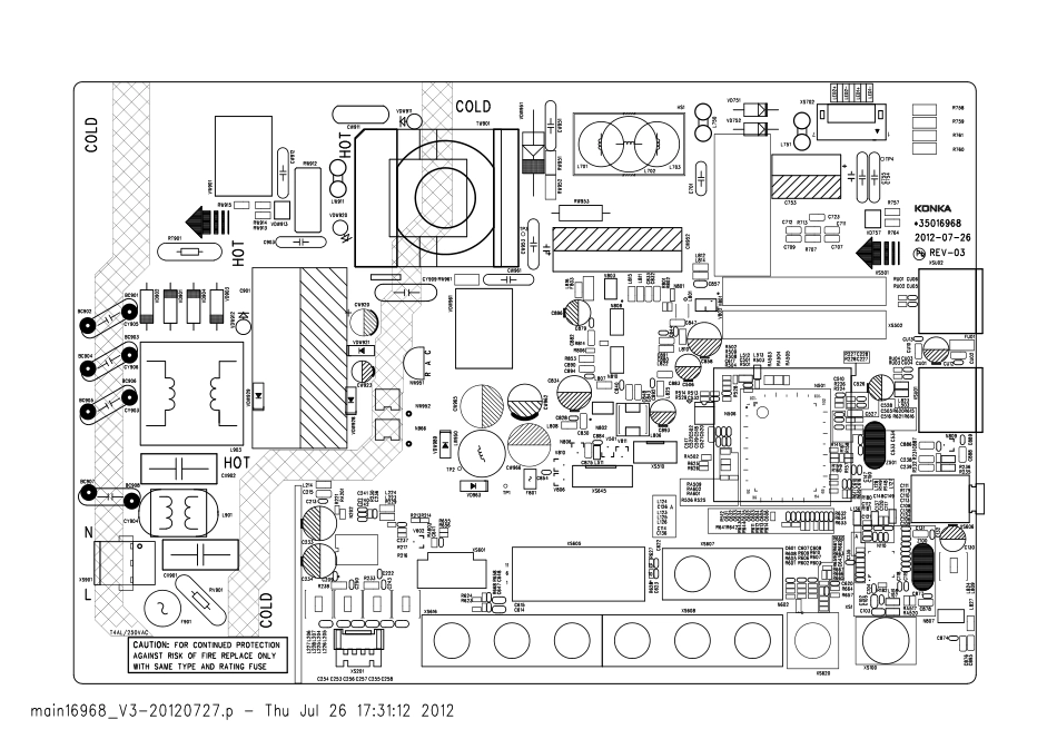 康佳LED32F3300CE液晶电视（MAIN16968_V3-20120726）电路图_MAIN16968_V3-20120726-silk.pdf_第1页